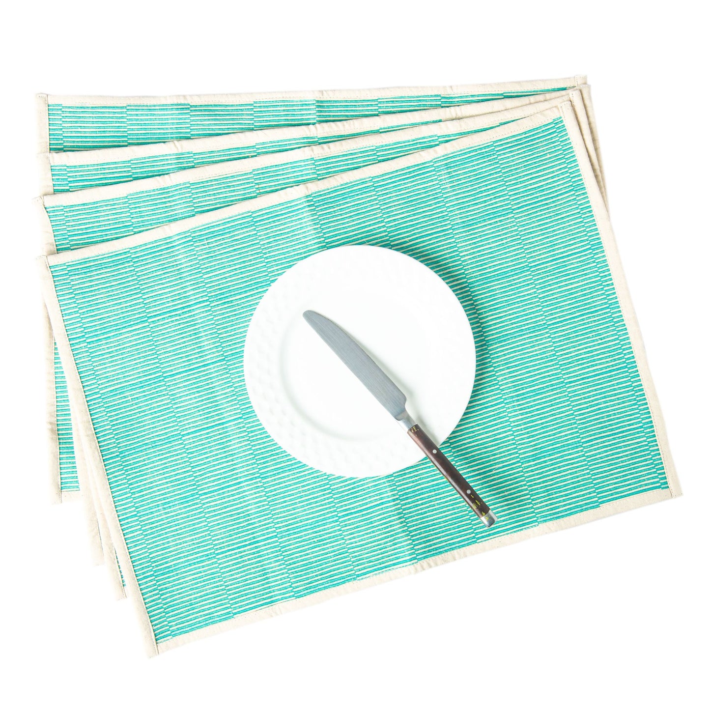 Table Mats - Ribbed Cotton - Green