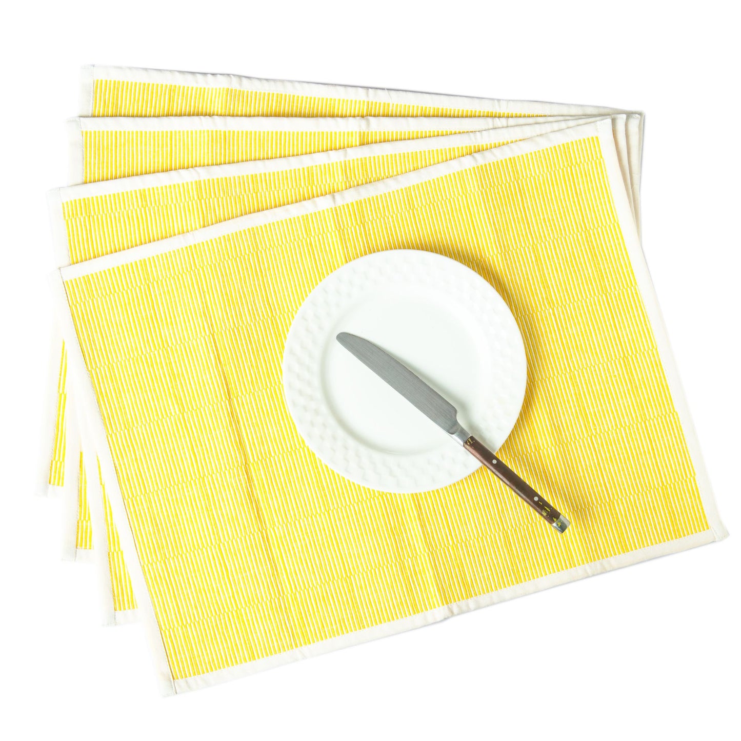 Table Mats - Ribbed Cotton - Yellow