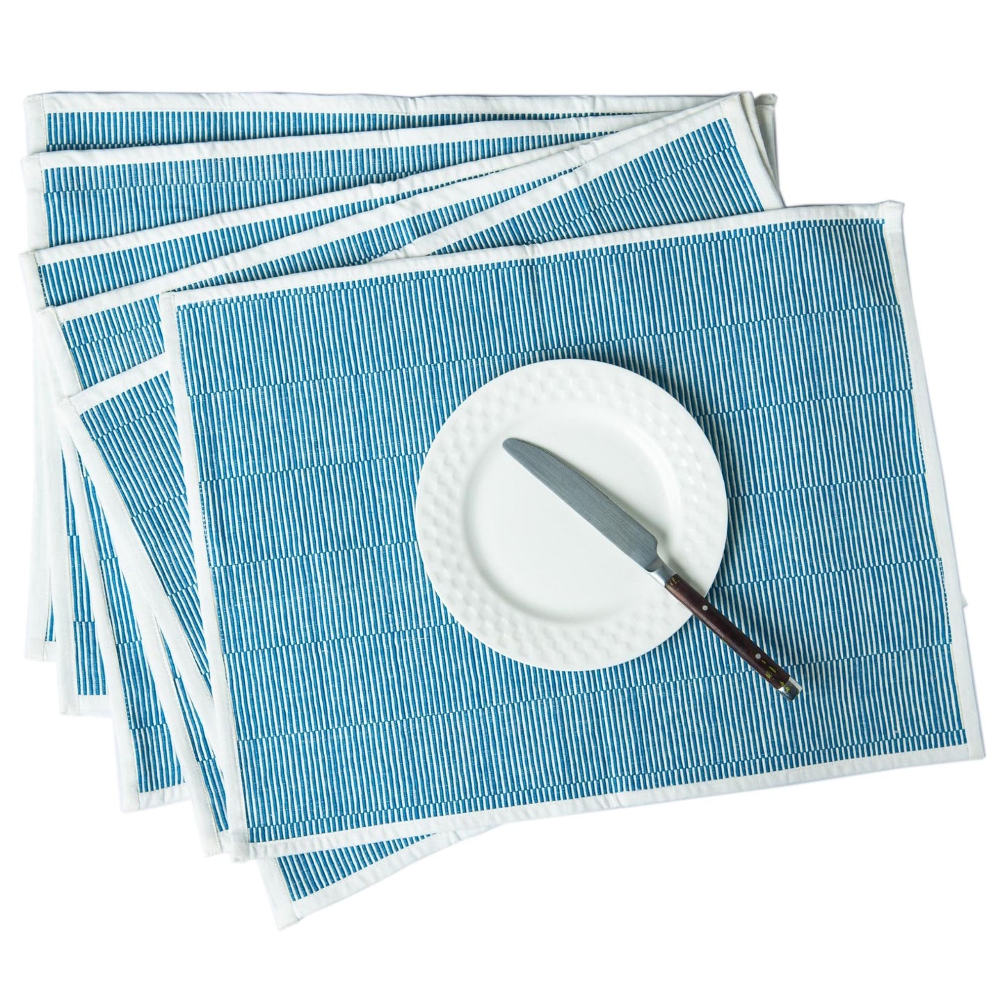 Table Mats - Ribbed Cotton - Blue