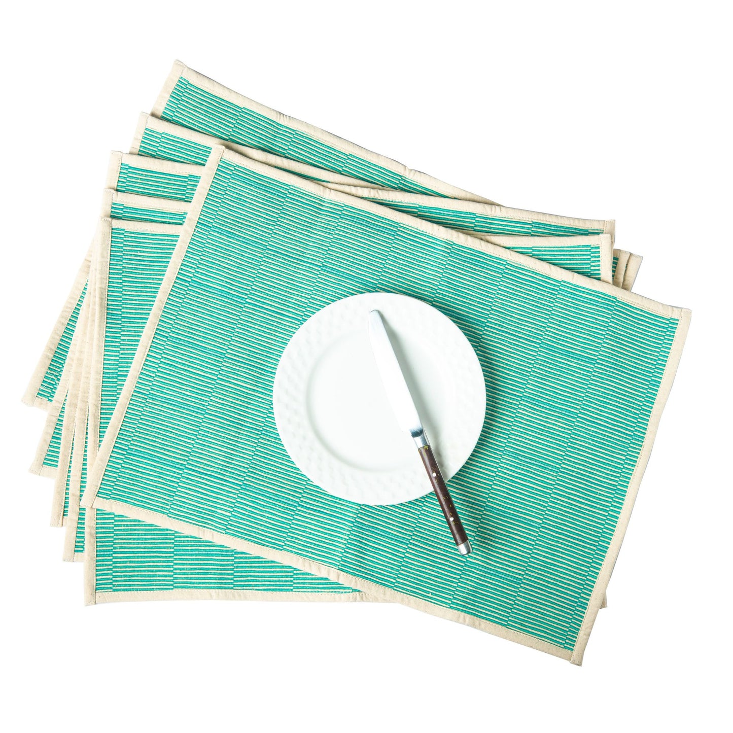 Table Mats - Ribbed Cotton - Green