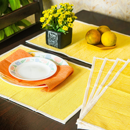 Table Mats - Ribbed Cotton - Yellow