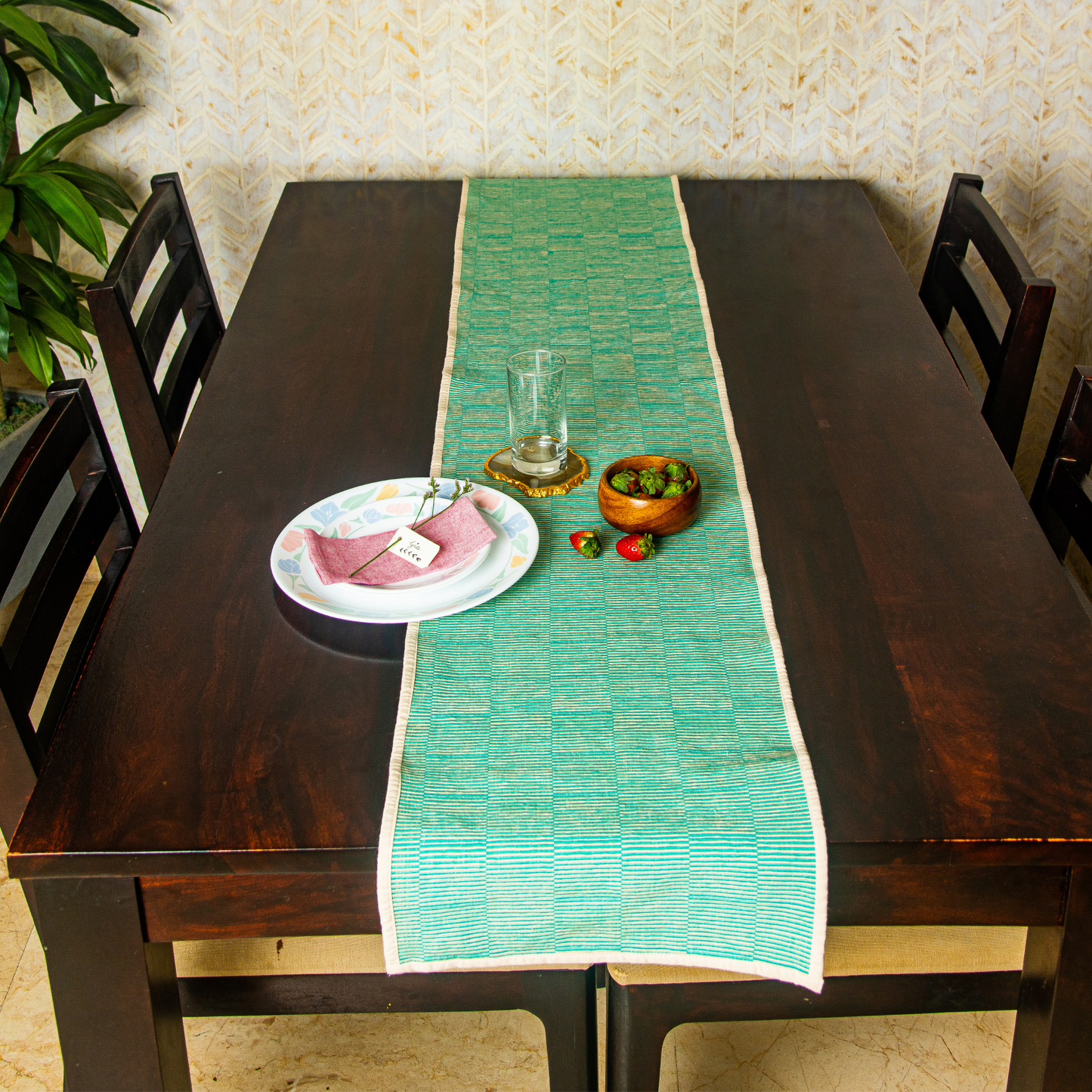 Table Runner - Ribbed Cotton - Green