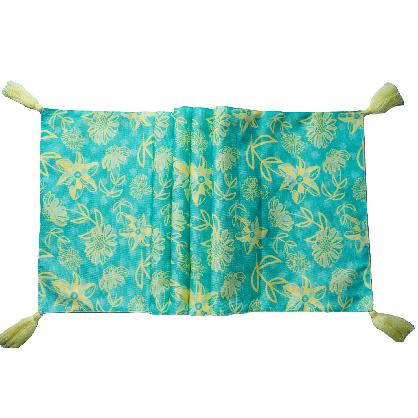 Table Runner - Cotton - Green & Yellow