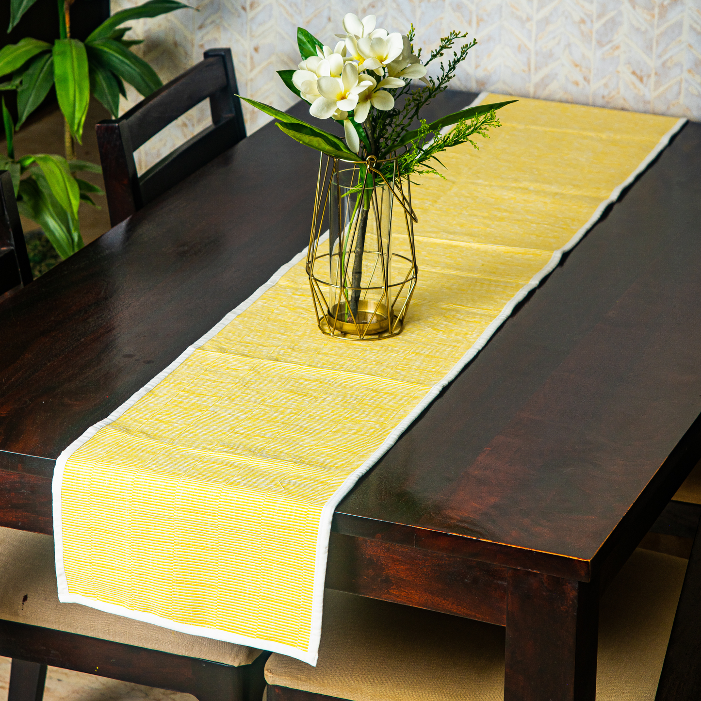 Table Runner - Ribbed Cotton - Yellow