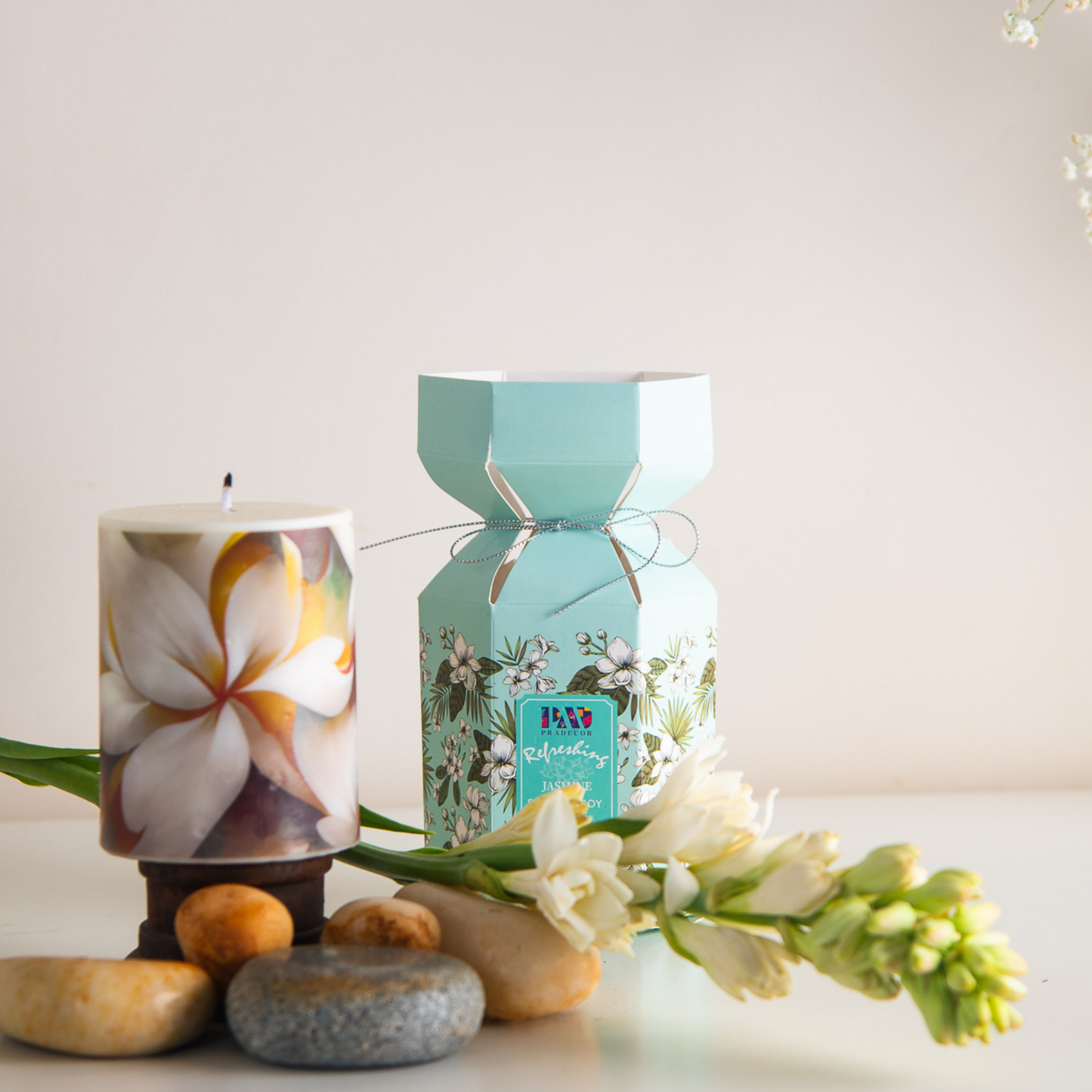 Scented Pillar Candle - Jasmine