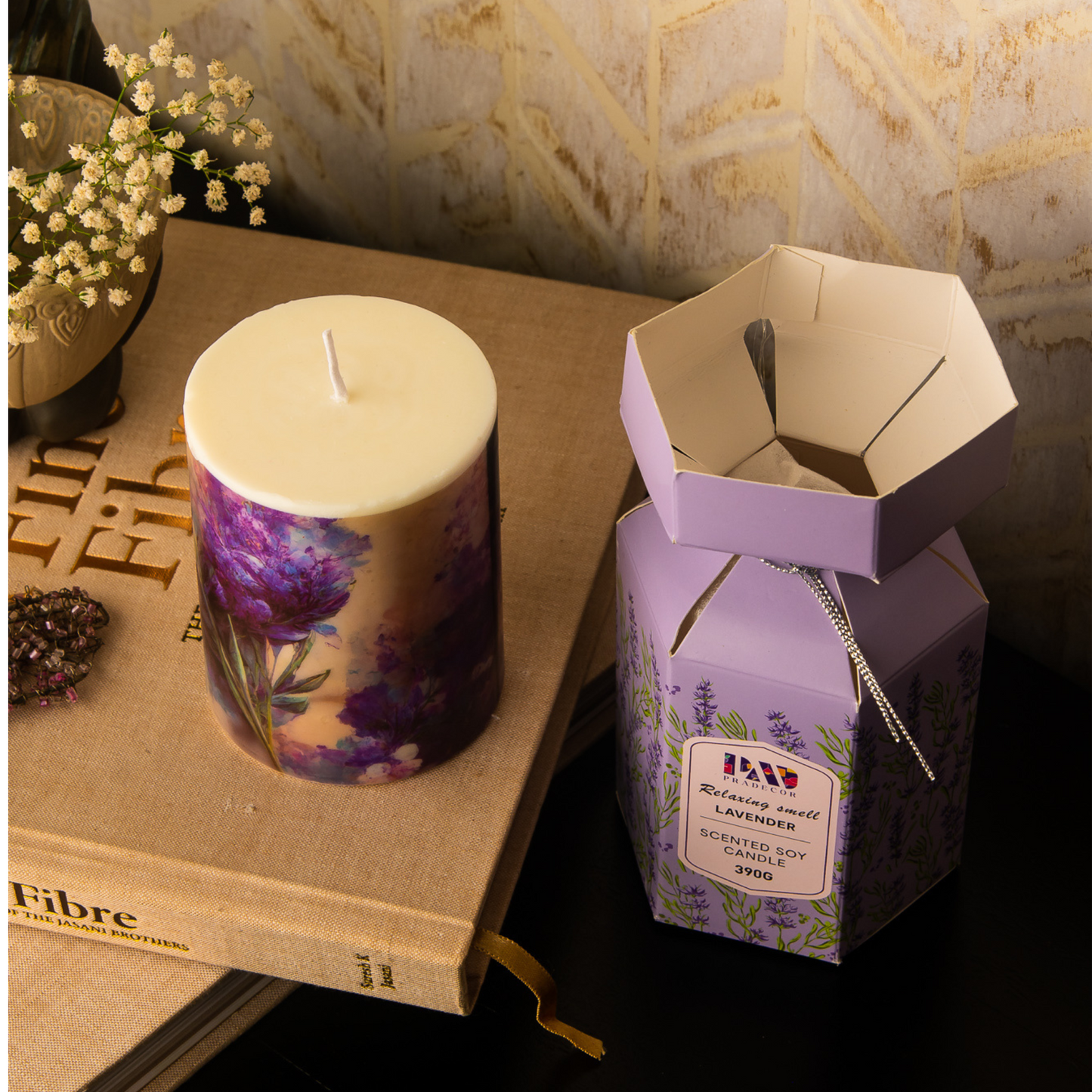 Scented Pillar Candle - Lavender