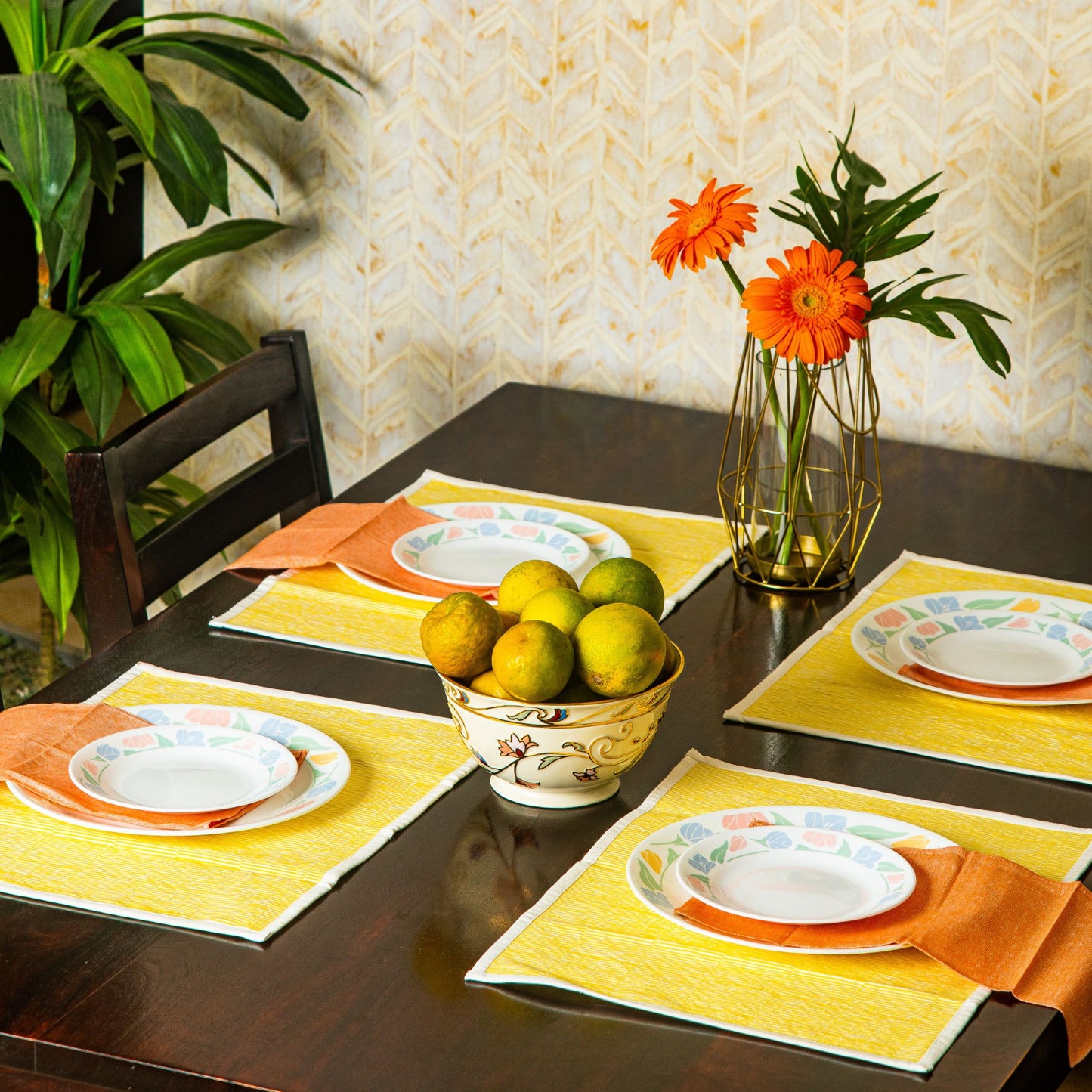 Table Mats - Ribbed Cotton - Yellow